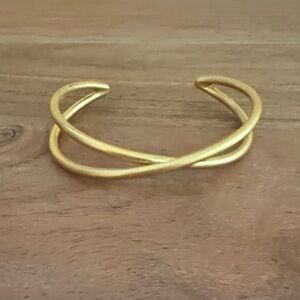 Gold Crisscross Open Cuff Bracelet - Women Jewelry